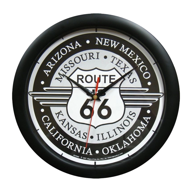 Route 66 Deco 12 in. Round Clock