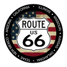 Route 66 Flag Round Sign
