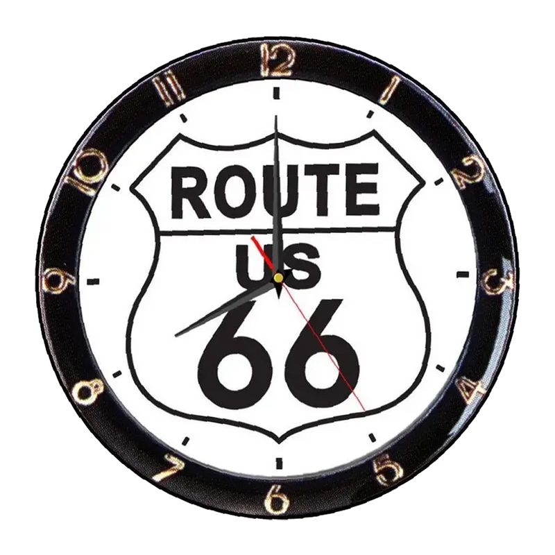 Route 66 12 inch Round Wall Clock