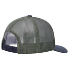 Route 66 Canvas Vegan Oiled Leather Trucker Hat - Light Gray/Navy/Charcoal Back