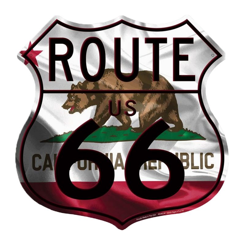 Route 66 California Flag Shield Sign