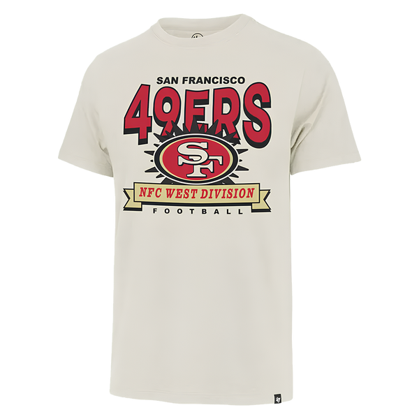 San Francisco 49ers t-shirt with logo and text on a white background