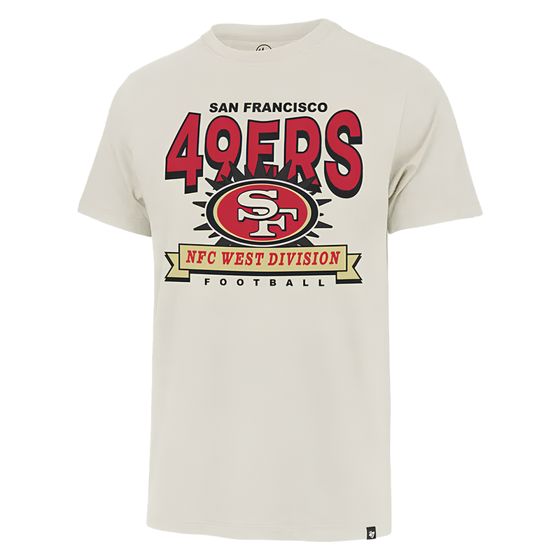 San Francisco 49ers t-shirt with logo and text on a white background