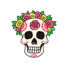 Sticker Cabana Calavera Skull With Roses