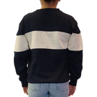 Santa Monica Cream Line Crew Neck - Navy Cream back