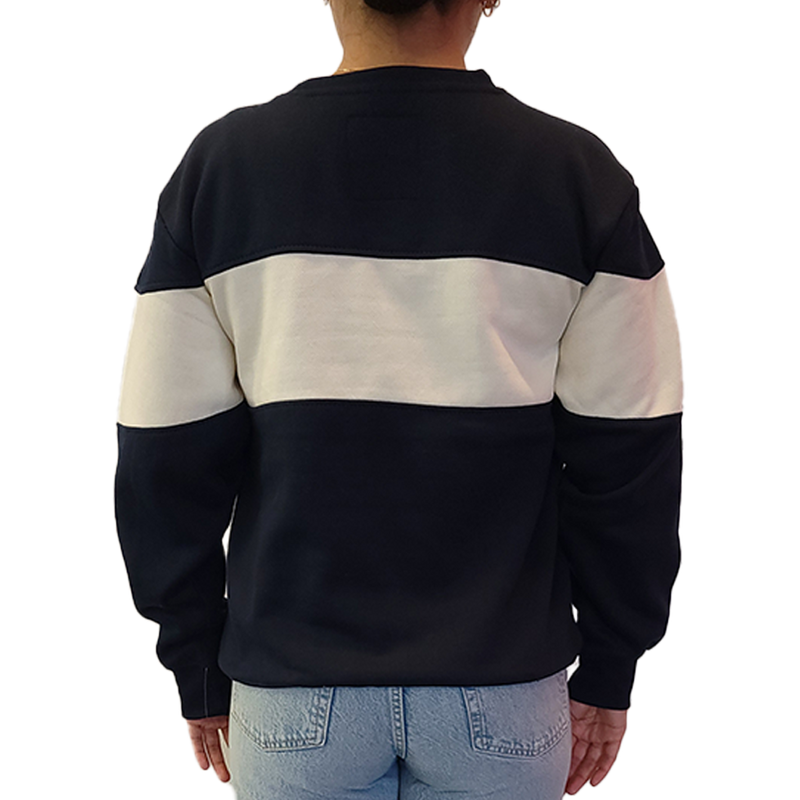 Santa Monica Cream Line Crew Neck - Navy Cream back