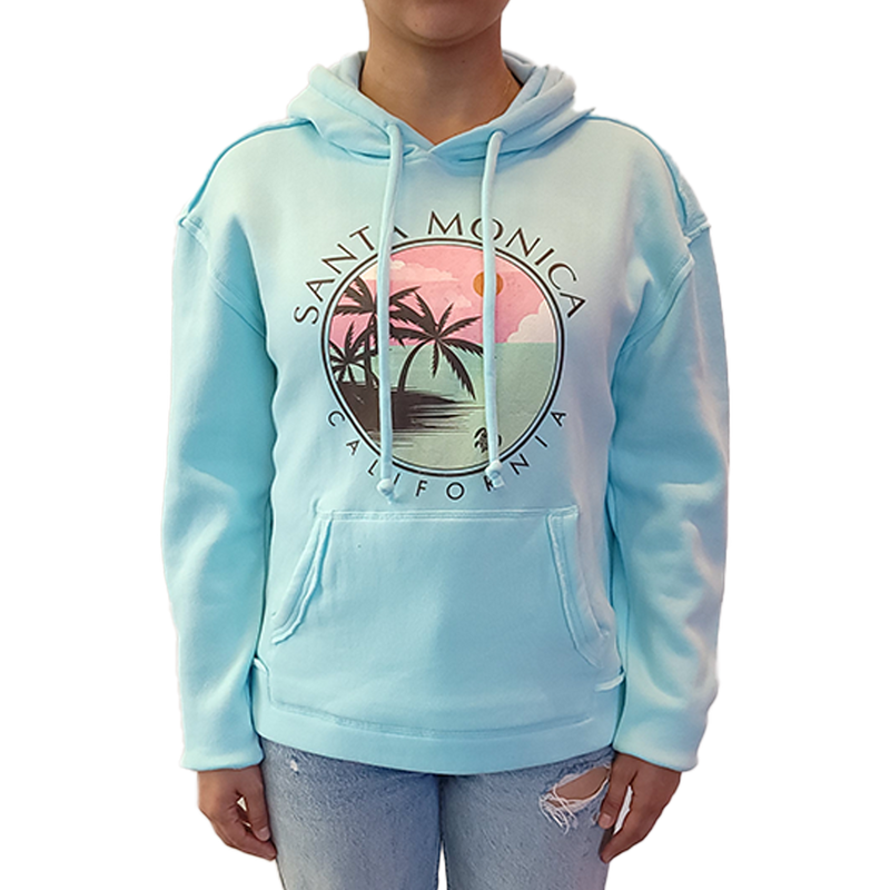 Santa Monica Pastel Beach Scene Pullover Front