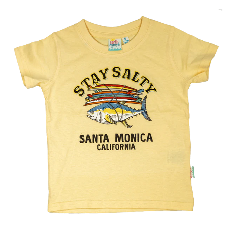 Earth Nymph Stay salty Yellow Boys Tee