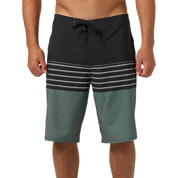 O'Neill Hyperfreak Heat Stripe 21" Boardshorts Olive Front