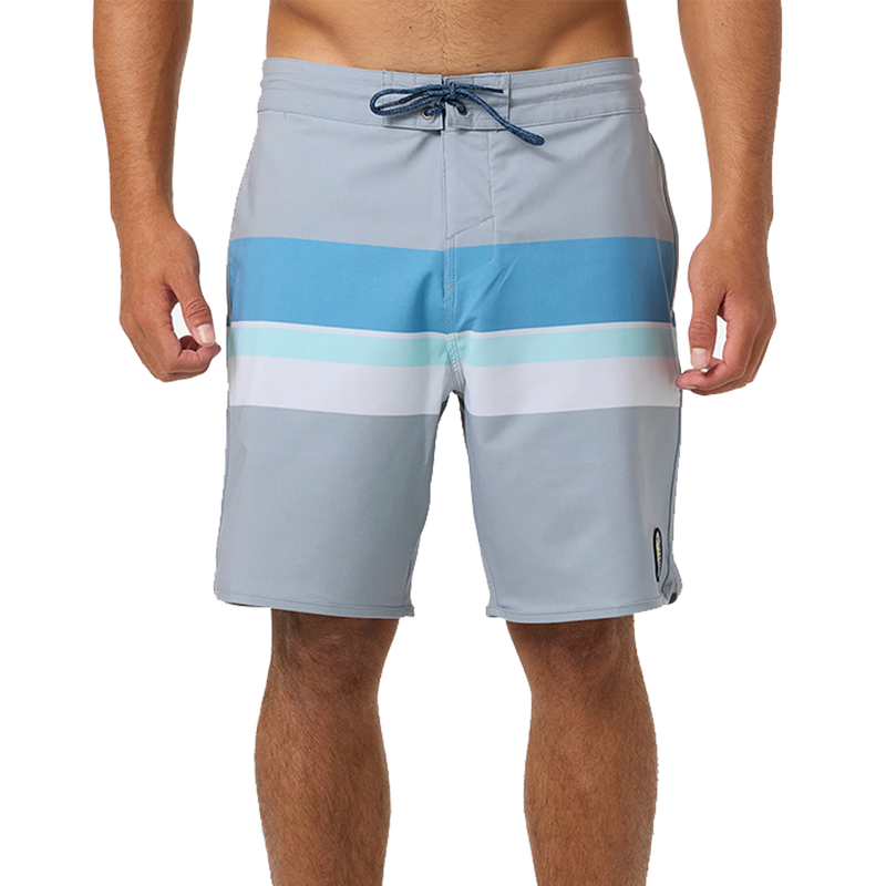 O'Neill Cruzer Stripe Scallop 18" Boardshorts Light grey 2 Front