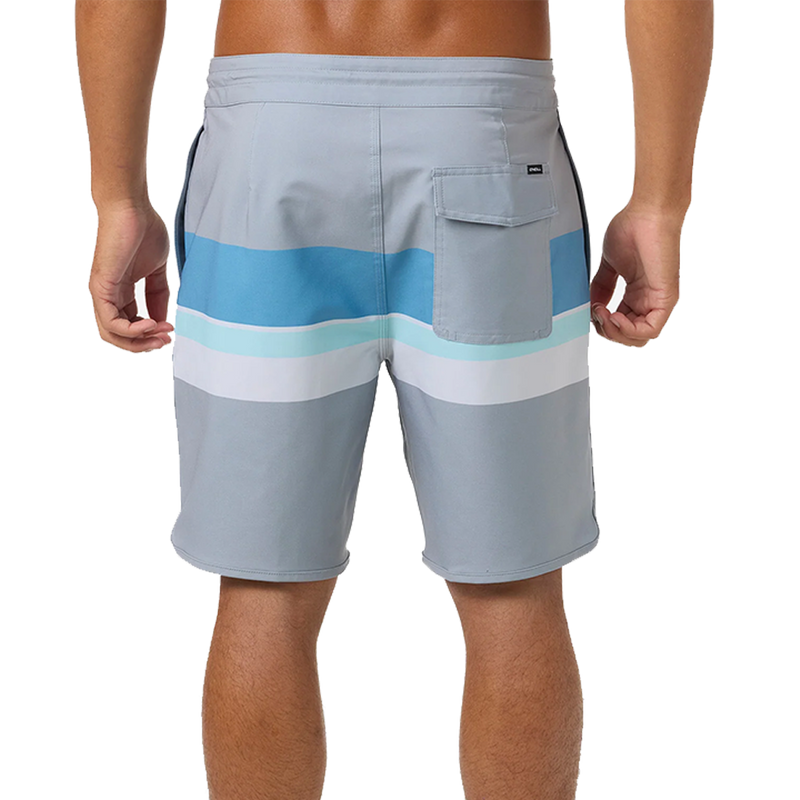 O'Neill Cruzer Stripe Scallop 18" Boardshorts Light Grey 2 Back