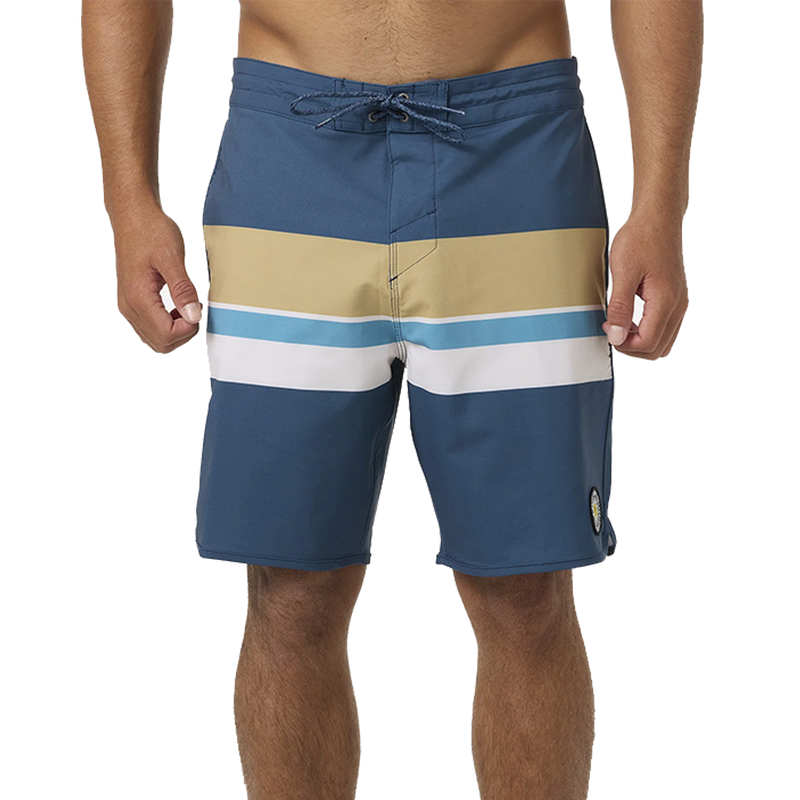 O'Neill Cruzer Stripe Scallop 18" Boardshorts Midnight Navy 2 Front