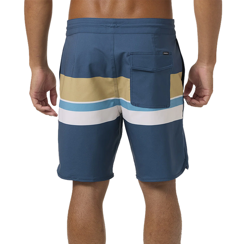 O'Neill Cruzer Stripe Scallop 18" Boardshorts Midnight Navy 2 Back
