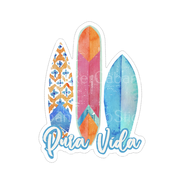 Sticker Cabana Pura Vida Three Surfboards