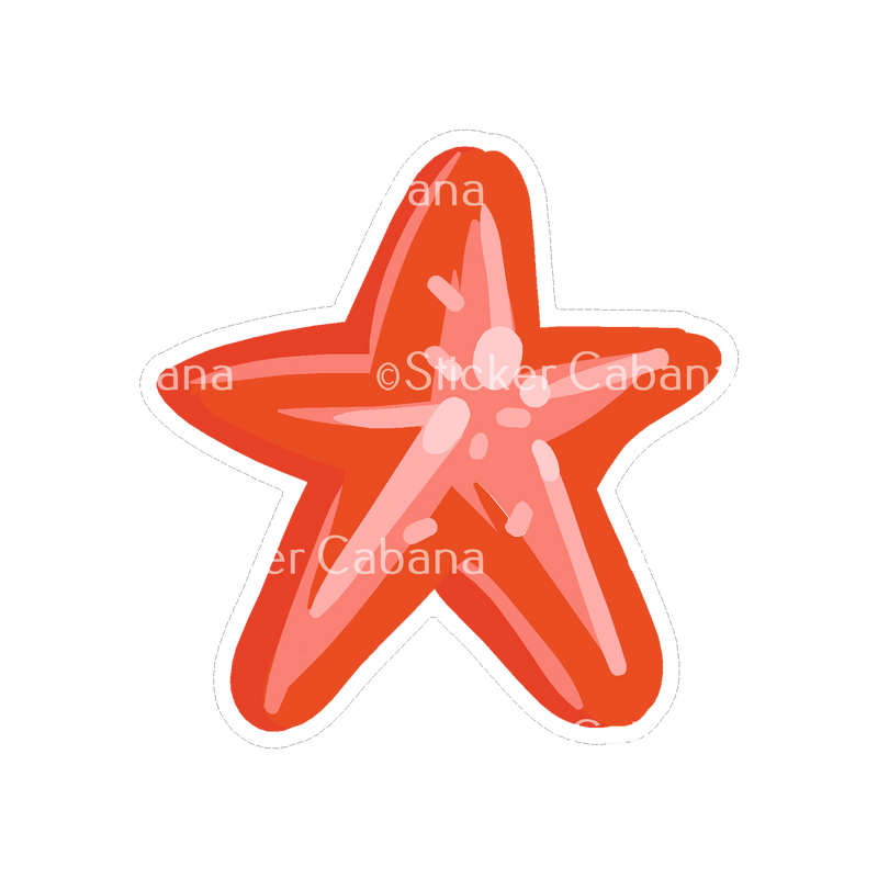 Sticker Cabana Red Starfish