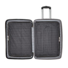 Open Samsonite Alliance SE Carry-On Spinner with interior compartments on a white background