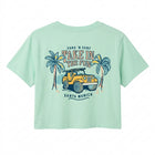 Sand n' Surf Santa Monica Take in the Fun Short Cropped T-Shirt - Dusty Mint (Back)