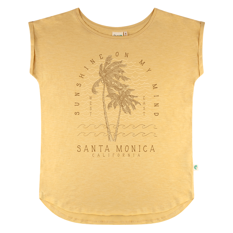 Santa Monica Sunshine Palms Women's Tee - Honey