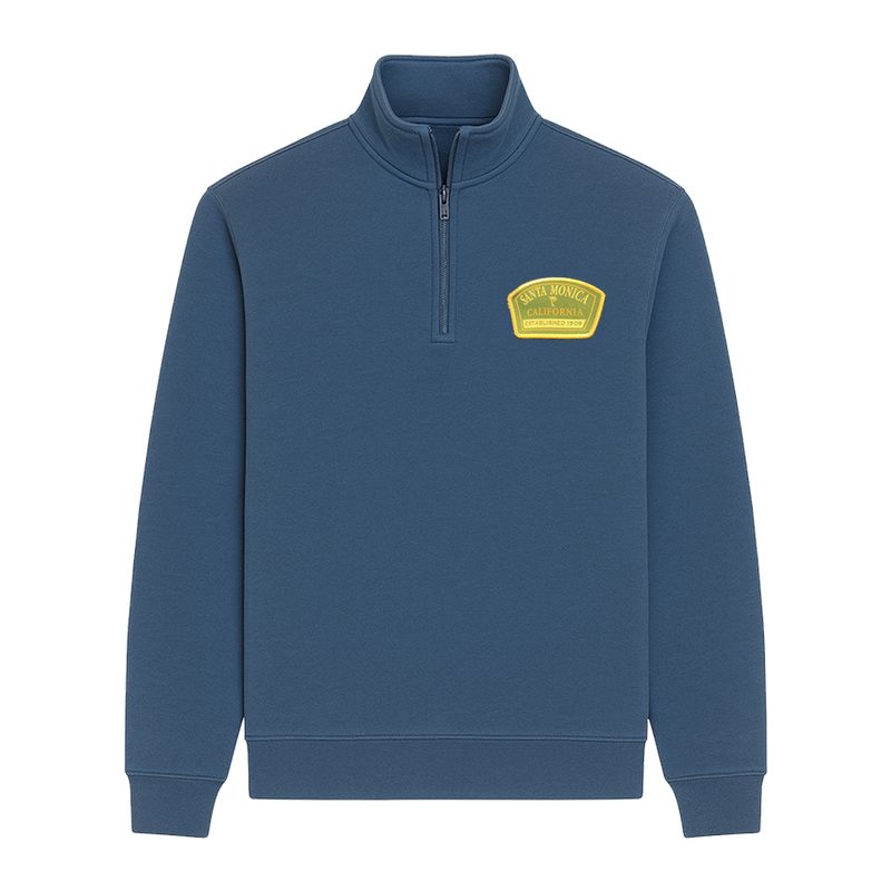 Santa Monica Wild Biker Cloud Fleece 1/4zip indigo