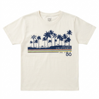Santa Monica CA Detail Palms/Beach Dyed Tee - Ivory