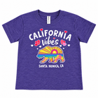Santa Monica California Vibes Youth Prem Tee - Purple