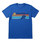 Santa Monica Color Stripe w/ Puff Wave Tee - Flo Blue