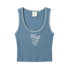 Santa Monica Ribbed Hacci Whip Stitch Tank - Bali Blue