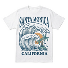 Santa Monica Serous Waves/Palms Dyed Tee - White