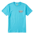Santa Monica Sunset Beach w/ Palm Trees Tee - Lagoon