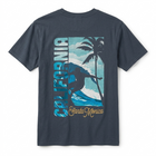 Santa Monica Surfin Silhouette Big Wave Tee - Navy B