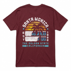 Santa Monica Tropical w/ Palms Tee - Maroon B