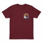 Santa Monica Tropical w/ Palms Tee - MaroonF