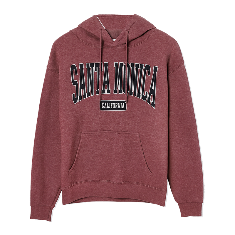 Santa Monica California Heather Plum Hoodie Sweater