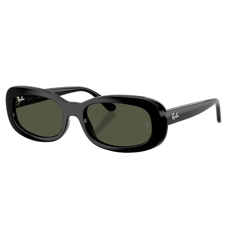 Ray-Ban RB2221 Polished Black, Green Lenses Side View