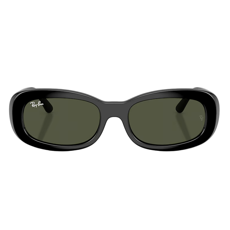 Ray-Ban RB2221 Polished Black, Green Lenses Front