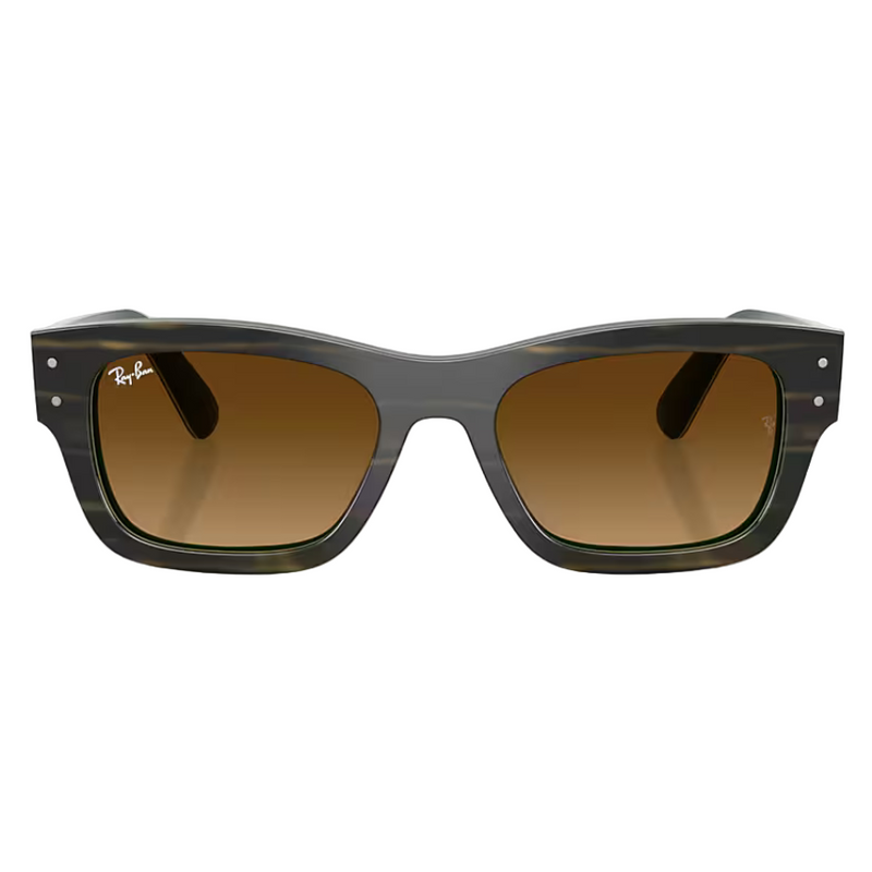 Ray-Ban Joseph Polished Striped Green On Green, Gradient Brown Lenses 