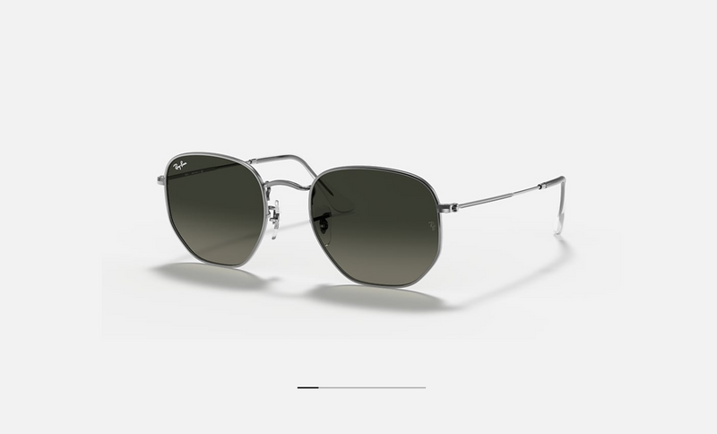 Ray-Ban Hexagonal Flat Grey Gradient Lenses Polished Gunmetal