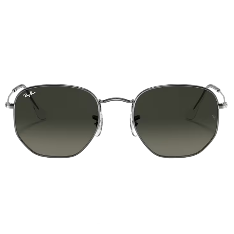 Ray-Ban Hexagonal Flat Grey Gradient Lenses Polished Gunmetal