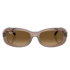 Ray-Ban RB2221 Polished Transparent Beige, Gradient Brown Polarized Lenses Front