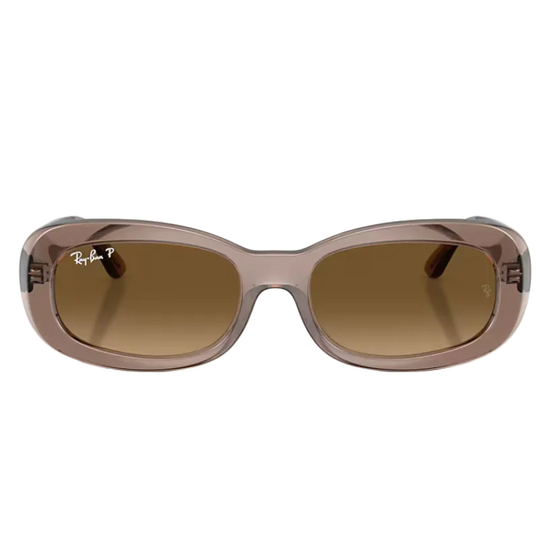 NEW Ray-Ban RB2221 Polarized Oval Sunglasses in polished Transparent Beige Ray-Ban RB2221 Sunglasses 6827M2 Transparent Beige - eye-oo.com main image 4