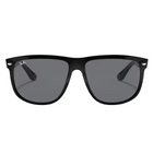 Ray-Ban Boyfriend Polished Black, Solid Grey Lenses (Front)