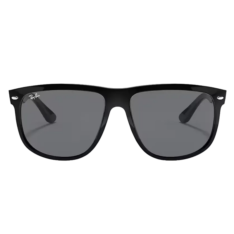 Ray-Ban Boyfriend Polished Black, Solid Grey Lenses – Sand  display picture 3
