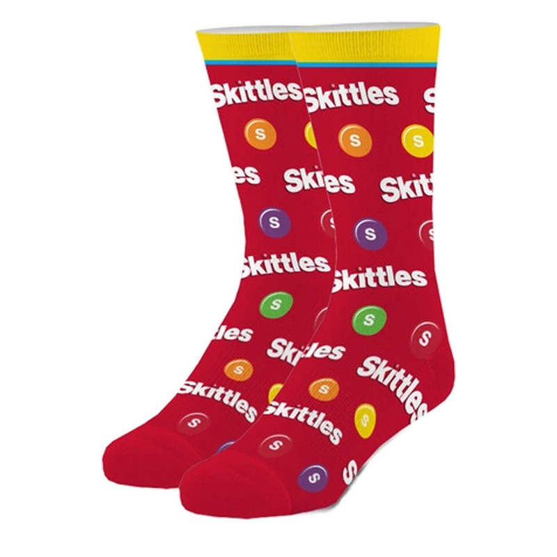 Crazy Socks Men's Crew Folded Skittles All Over