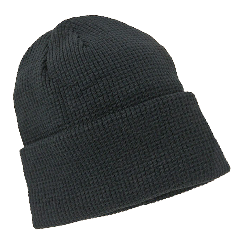 Soft Ribbed Knit Beanies Hat - Black