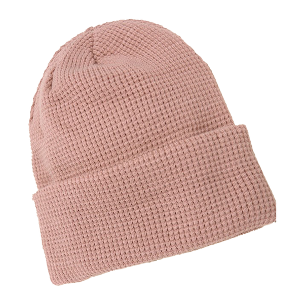 Soft Ribbed Knit Beanies Hat - Blush