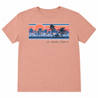Los Angeles California Sunset Strip Surfer Tee - Heather Coral