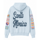 Ocean Drive Tropical Blue Surf Wash Hoodie with Patches