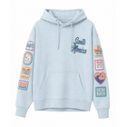 Ocean Drive Tropical Blue Surf Wash Hoodie with Patches