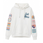 Ocean Drive White Surf Wash Hoodie with Patches
