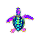 Sticker Cabana BS Neon Purple And Teal Turtle